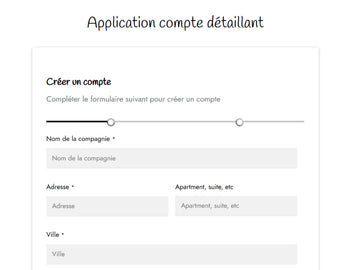Retailer account application
