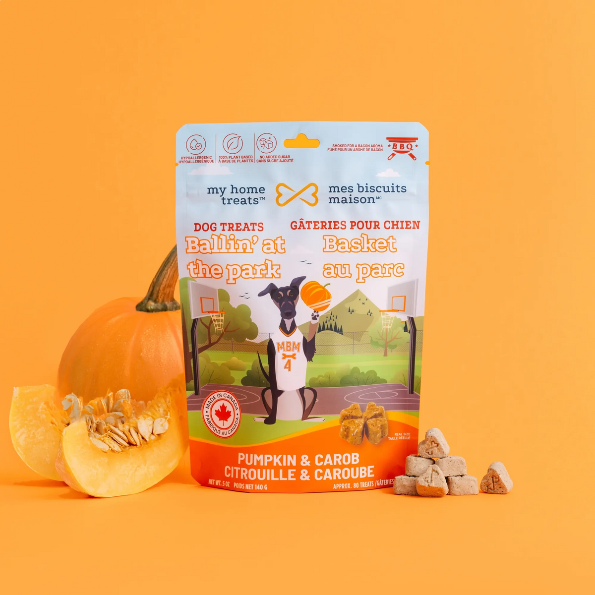 Gâterie biscuit à la citrouille pour chien — naturelle et déshydratée, Mes Biscuits Maison