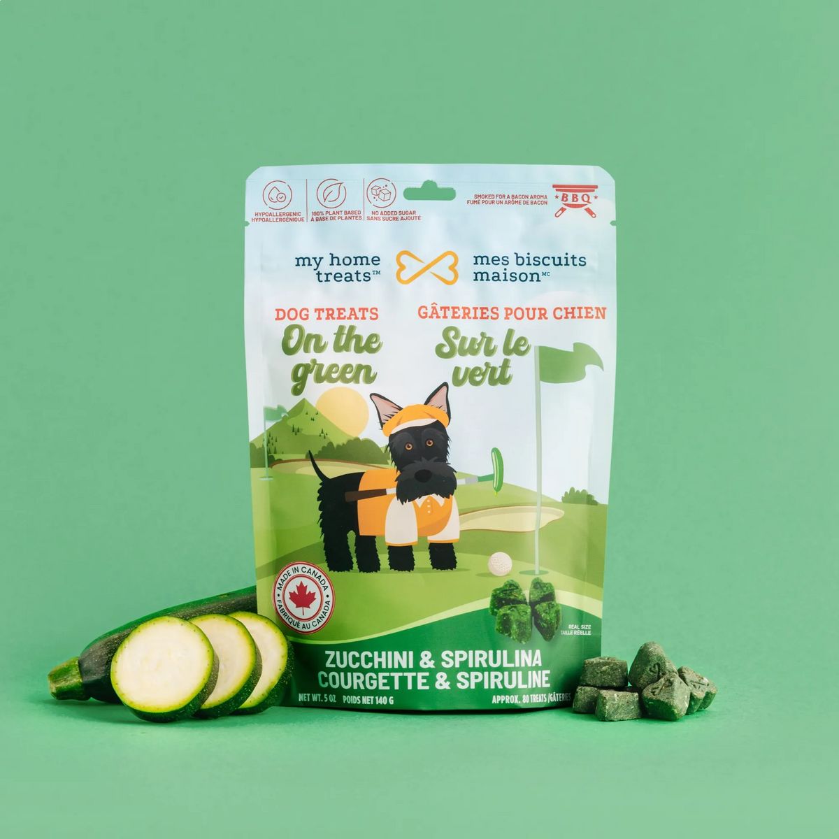 Gâterie biscuit à la courgette et spiruline pour chien — légère et naturelle, Mes Biscuits Maison