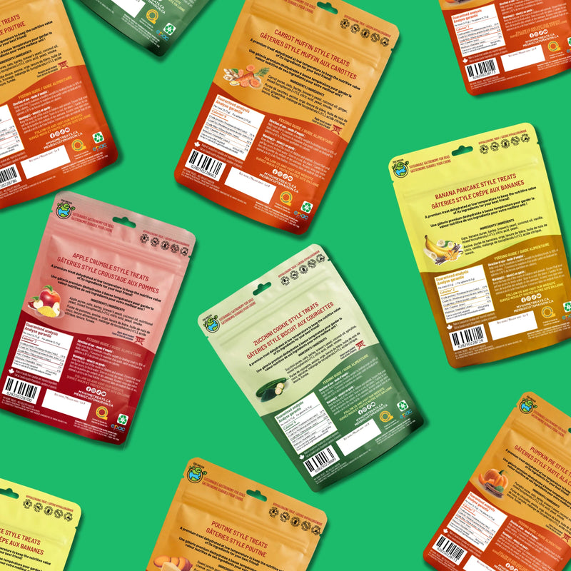 Ensemble 6 saveurs de gâteries naturelles pour chien — offre groupée - Verso - Mes Biscuits Maison