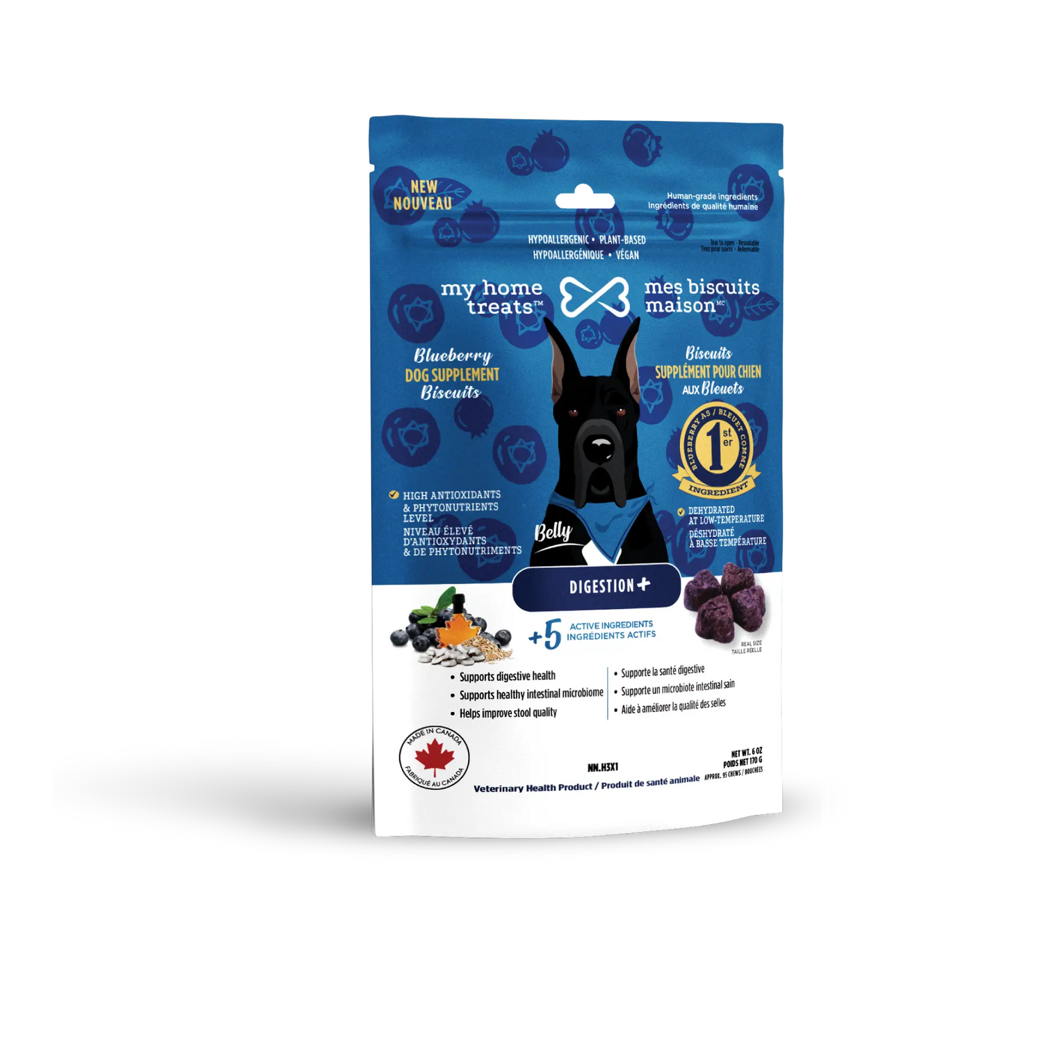 supplément digestion + pour chien aux bleuets - 170g