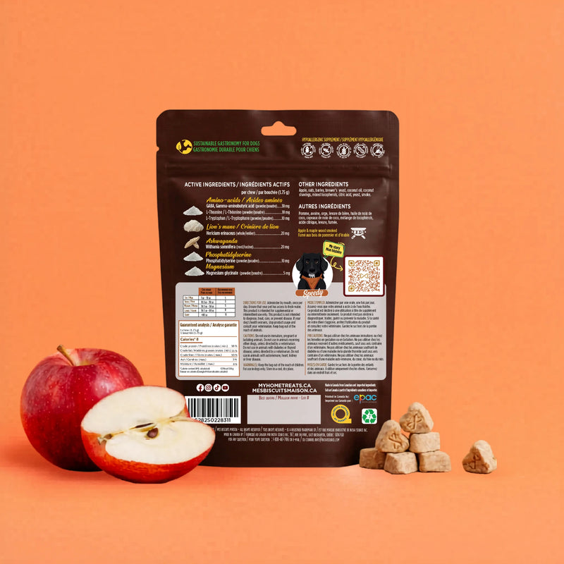 Supplément Sérénité + Focus pour chien anxieux — calme naturel sans sédation - Verso - Mes Biscuits Maison